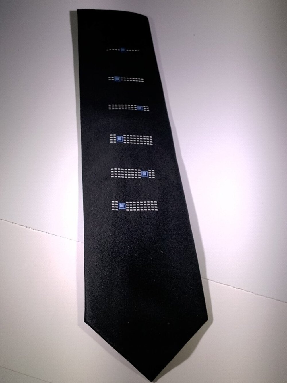 Massini Men's Tie Necktie Black 100% Silk Classic 0003